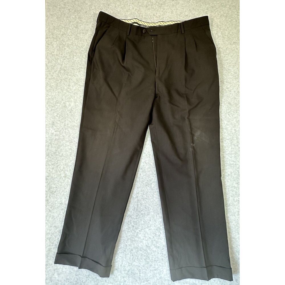 Enzo Mantovani ZIGNONE Dress Pants Men's 40/31 Black‎ 100% Wool